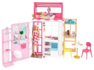 Barbie Ferienhaus, mit Möbeln und Puppe, tragbar 54.99 €