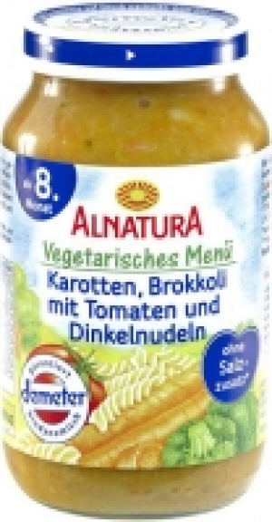 Karotten, Brokkoli mit Tomaten und Dinkelnudeln 1.39 €