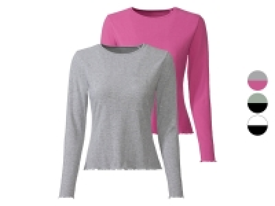 esmara® Damen Gerippte Langarmshirts, 2 Stück, mit Kräuselsaum 11.99 €