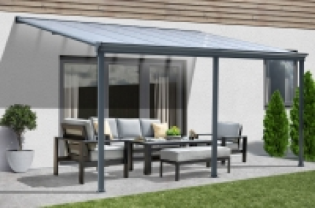 HOME DELUXE Terrassenüberdachung SOLIS - 312 x 303 x 226 / 278 cm Grau 785.99 €