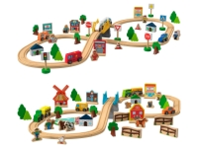 Playtive Holzeisenbahn-Set Stadt / Bauernhof, 57-teilig 19.99 €