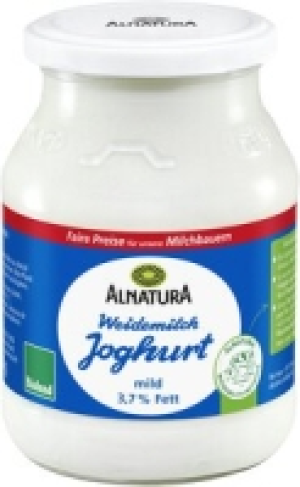 Weidemilch-Joghurt 3,7 % Fett im Mehrwegglas 1.55 €