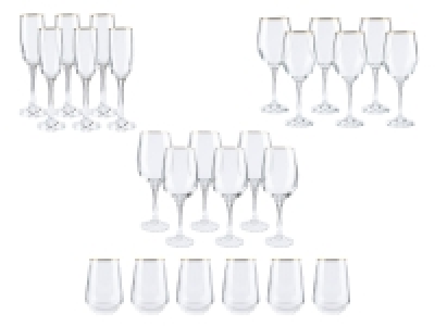 ERNESTO® Glas Set, 6-teilig, mit Goldrand