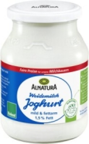 Weidemilch-Joghurt 1,5 % Fett im Mehrwegglas 1.49 €