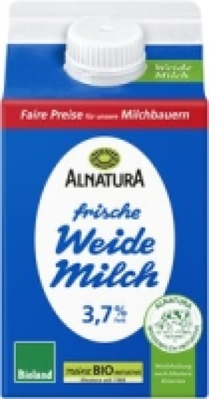 Frische Weidemilch 3,7 % Fett 0.99 €