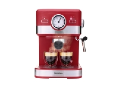 Lidl Silvercrest® SILVERCREST® Espressomaschine Siebträger »SEM 1100 C5«, 1100 W, rot