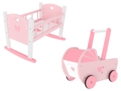 Lidl Playtive Playtive Puppenwiege / Puppenwagen, aus Echtholz