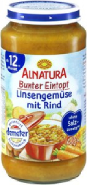 Linseneintopf mit Gemüse und Rind 1.49 €