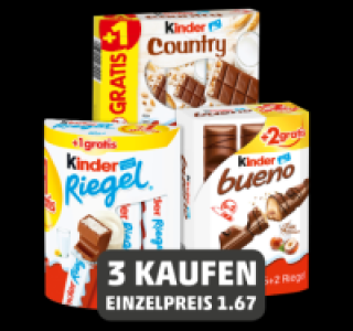 FERRERO Kinder Country, Kinder Bueno oder Kinder Riegel 5.00 €