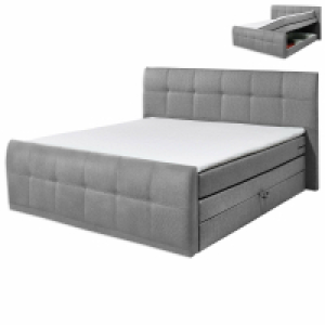 Boxspringbett - grau - Taschenfederkern - H2 - 180x200 cm