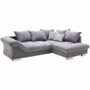 Ecksofa - anthrazit - beidseitig montierbar - 286 cm breit