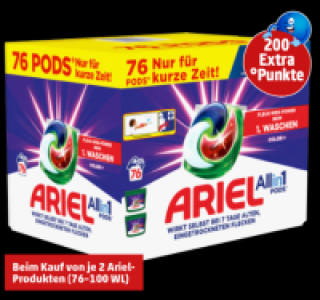 200 Extra°Punkte beim Kauf von Ariel All in 1 COLOR Pods