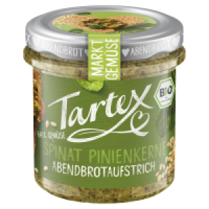 Aldi Süd  TARTEX Bio-Brotaufstrich 140 g, Spinat Pinienkerne