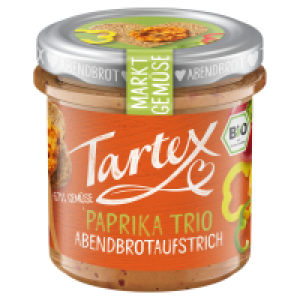 Aldi Süd  TARTEX Bio-Brotaufstrich 140 g, Paprika Trio