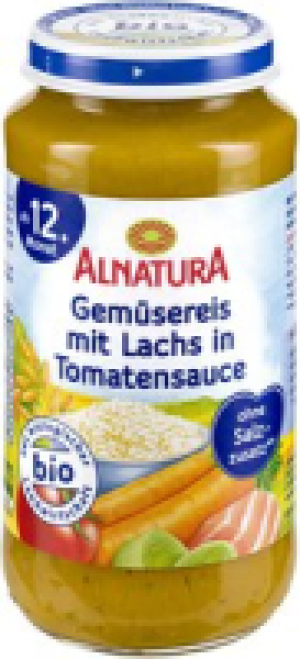 Alnatura Alnatura Gemüsereis mit Lachs in Tomatensauce