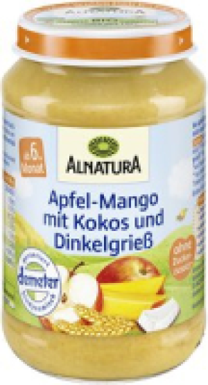 Apfel-Mango mit Kokos und Dinkelgrieß 1.15 €