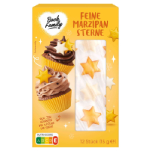 Aldi Süd  BACK FAMILY Feine Marzipan-Sterne 15 g