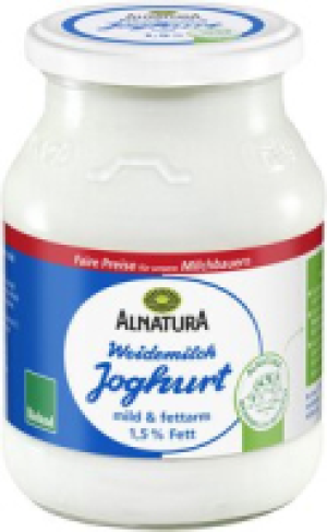 Alnatura Fettarmer Joghurt mild 1,5 % Fett (im Mehrwegglas)