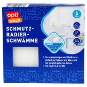 Aldi Süd  OPTIWISCH Radierschwamm, 6er-Pack