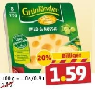 GRÜNLÄNDER Käsescheiben 1.59 €