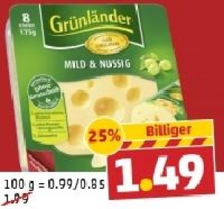 GRÜNLÄNDER Käsescheiben 1.49 €