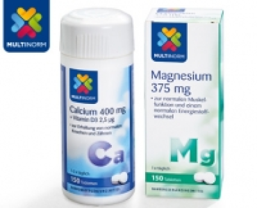 MULTINORM Magnesium 375 mg oder Calcium 400 mg + Vitamin D3, 2,5 g 2.99 €