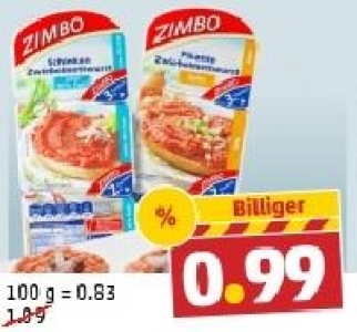 ZIMBO Zwiebelmettwurst 0.99 €