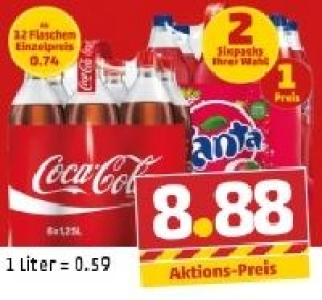 COCA-COLA, FANTA, SPRITE oder MEZZO MIX 8.88 €