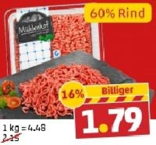 MÜHLENHOF Frisches Hackfleisch, gemischt 1.79 €