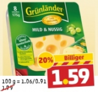 GRÜNLÄNDER Käsescheiben 1.59 €