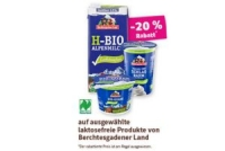 - 20 % Rabatt auf ausgewählte laktosefreie Produkte von Berchtesgadene