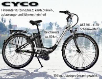 Cyco Alu-Elektro-Fahrrad, 71 cm 28" PEDELEC¹