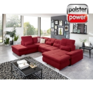 polsterpower Wohnlandschaft - rot - Microchenille - Canapé rechts - ve 1,649.00 €