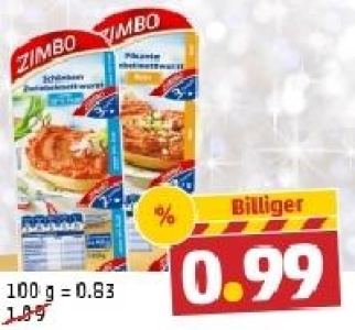 ZIMBO Zwiebelmettwurst 0.99 €