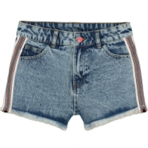 MANGUUN Jeansshorts, Fransen, 5-Pocket, Galonstreifen, für Mädchen