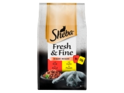 Sheba Katzennassnahrung Fresh & Fine in Sauce mit Rind und Huhn Multip